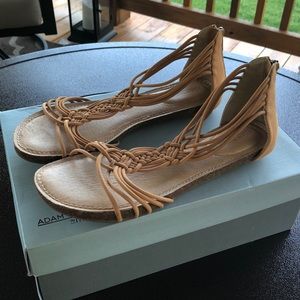 Adam Tucker Tobacco Leather Gladiator Sandals